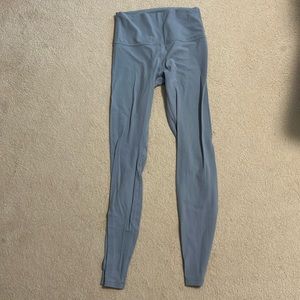 Lululemon Chambray blue align 28” leggings size 6. Gently worn